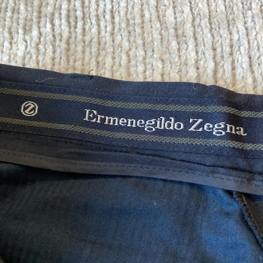 Ermenegildo Zegna Navy Dress Pants Cuffed Straight Leg Cotton‎ Size 54